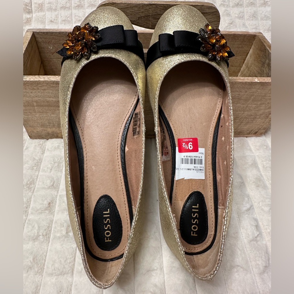 Fossil Gold Flats size 9.5 - Picture 6 of 6
